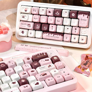 ACGAM Pink Chocolate Berry Keycap Set FOA Profile 145 Keys