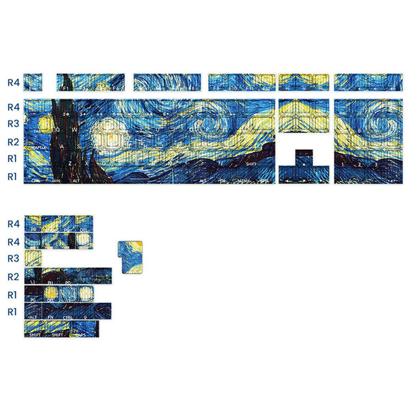 ACGAM Starry Night Cherry Profile Keycap Set 130 Keys