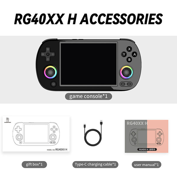 ANBERNIC RG40XX H Retro Handheld Game Console with RGB Light