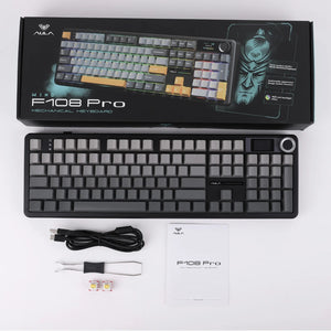 AULA F108 Pro Tri-mode LCD Display Mechanical Keyboard