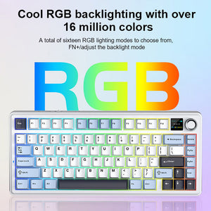 AULA F75 Max Creamy Thocky Mechanical Keyboard Tri-mode with TFT Screen