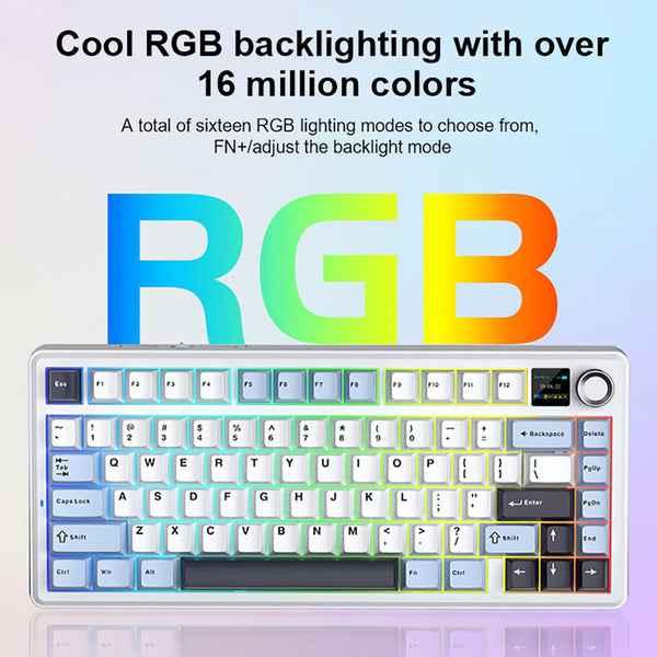 AULA F75 Max Creamy Thocky Mechanical Keyboard Tri-mode with TFT Screen
