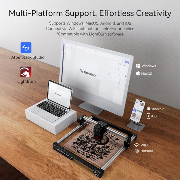 AtomStack Swift Laser Engraver 7W 12W for Home Creators