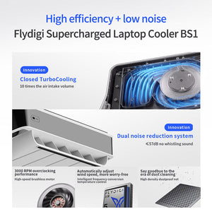 Flydigi BS1 Laptop Cooling Base with Intelligent Temperature Control