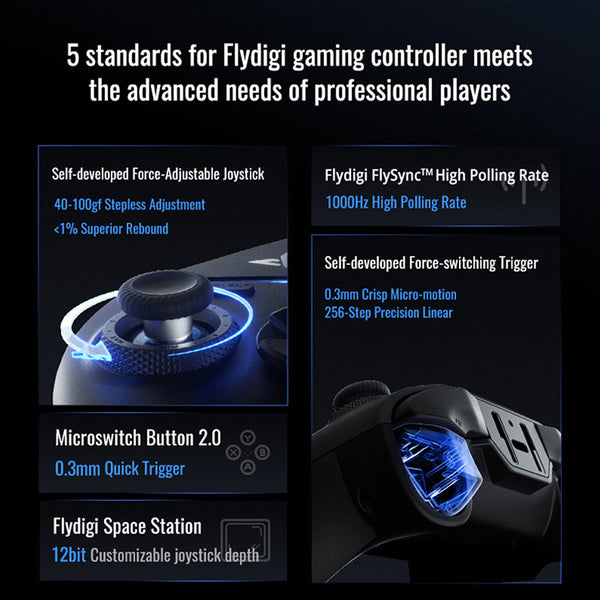 Flydigi Vader 4 Pro Gaming Controller with Force Adjustment Lever Joystick