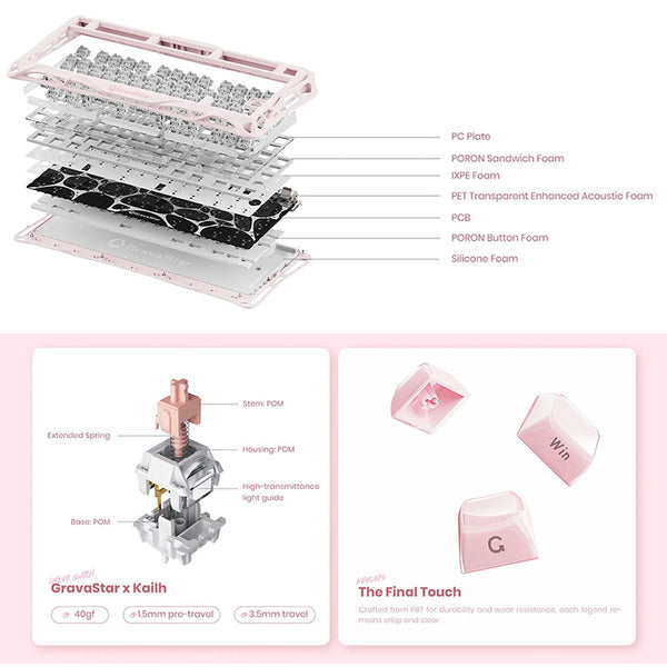 GravaStar Mercury K1 Wireless Mechanical Keyboard