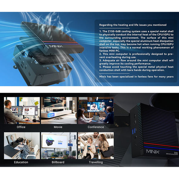 MINIX Z150-0dB Fanless Mini PC Intel N150