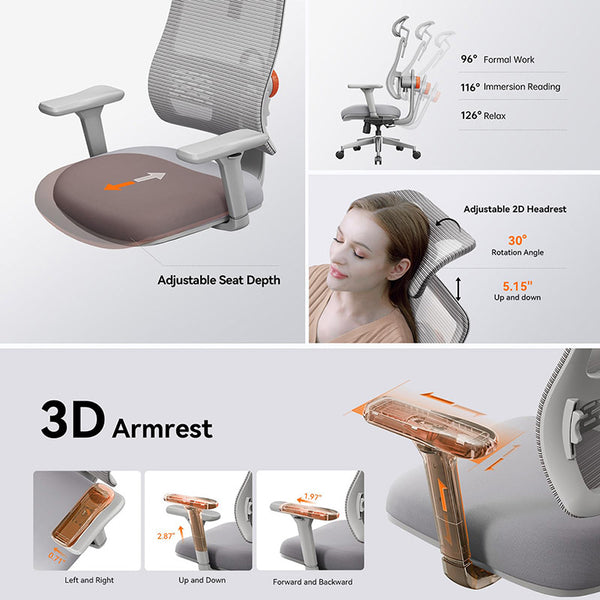 NEWTRAL MAGICH003 Ergonomic Office Chair with Adaptive Lower Back Support