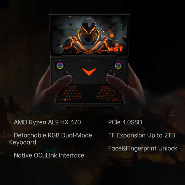 One Netbook OneXPlayer G1 Handheld Gaming PC AMD Ryzen AI 9 HX 370 with Detachable Magnetic Keyboard