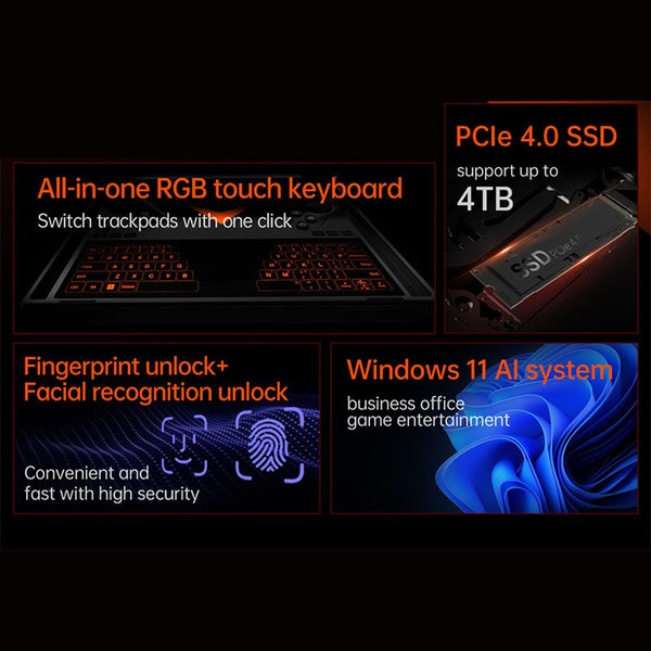 One Netbook OneXPlayer G1 Handheld Gaming PC AMD Ryzen AI 9 HX 370 with Detachable Magnetic Keyboard