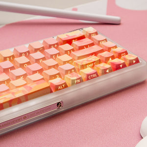 PIIFOX CKC-02 Pink Oil Painting Side-printed OEM Profile Keycap Set 130 Keys