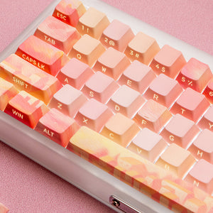 PIIFOX CKC-02 Pink Oil Painting Side-printed OEM Profile Keycap Set 130 Keys
