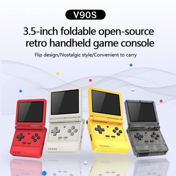 Powkiddy V90S Flip Handheld Game Console Linux System