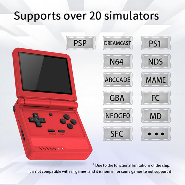 Powkiddy V90S Flip Handheld Game Console Linux System