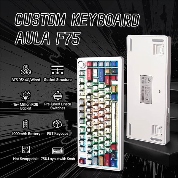 AULA F75 Wireless Creamy Mechanical Keyboard