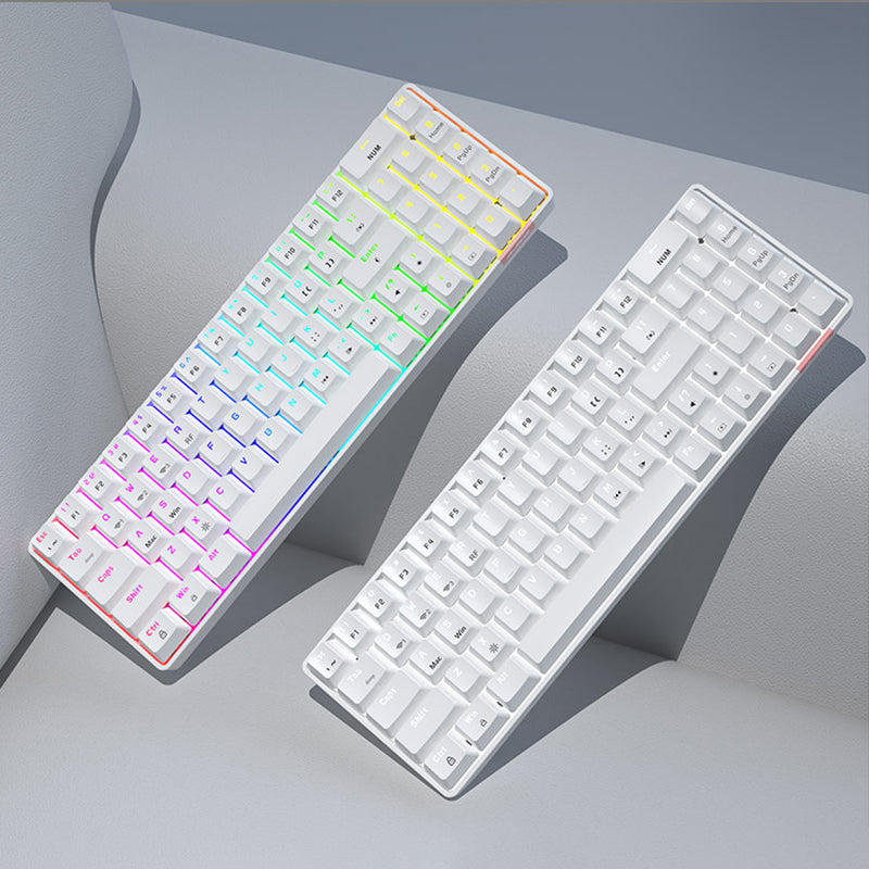 Ajazz AK692 3 Mode Mechanical Keyboard white