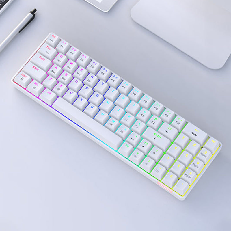 Ajazz AK692 3 Mode Mechanical Keyboard white show