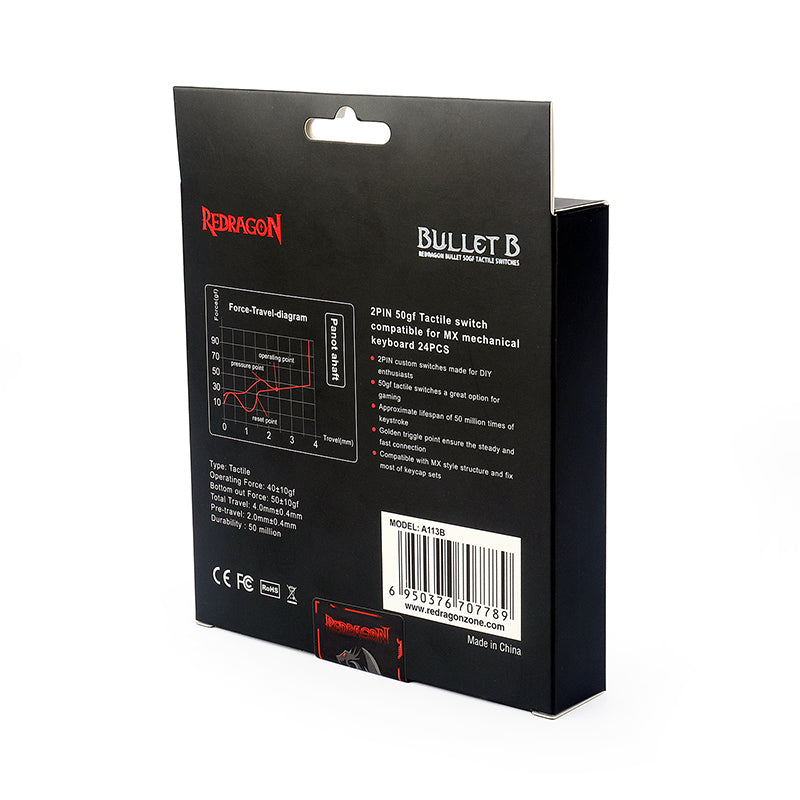 Redragon A113 B Mechanical Switches package details