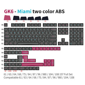 SKYLOONG Miami Night GK6 Profile ANSI/ISO Keycap Set 157 Keys