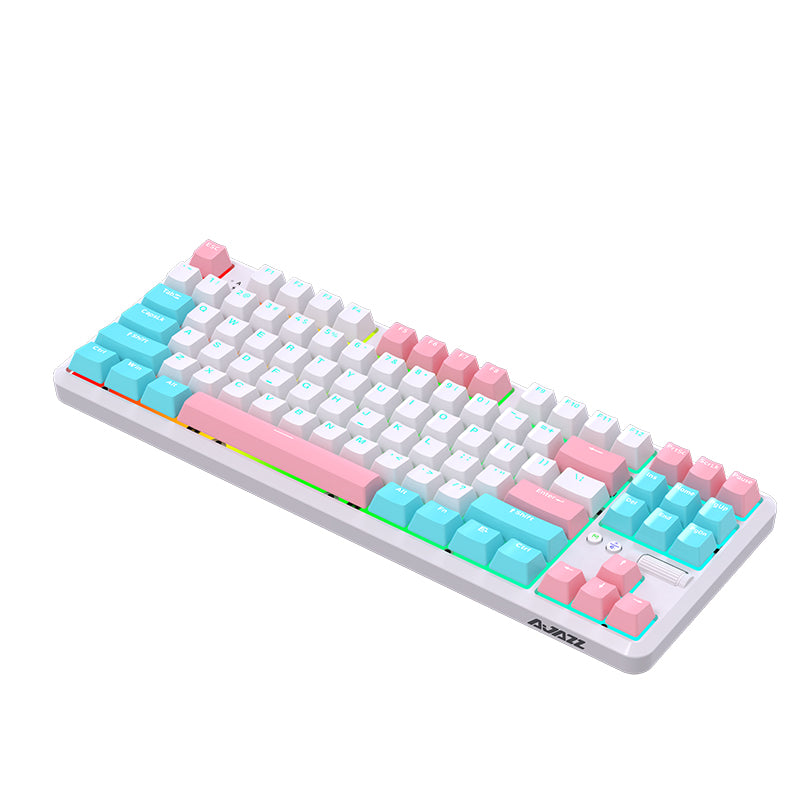 Ajazz K870T Pro Mechanical Keyboard white details