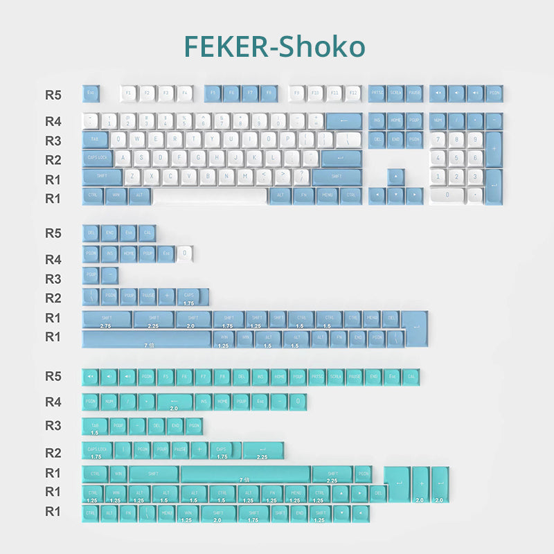 FEKER 226 Keys CSA Profile PBT Doubleshot Keycap Set - Shoko