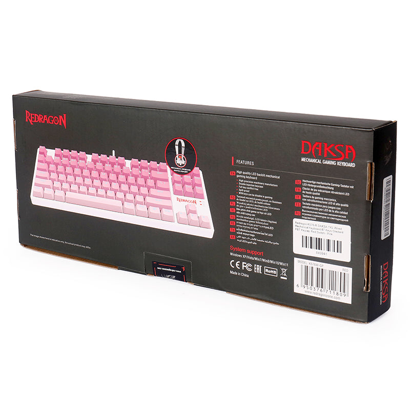 Redragon K576W-GP DAKSA TKL Wired Mechanical Keyboard package details