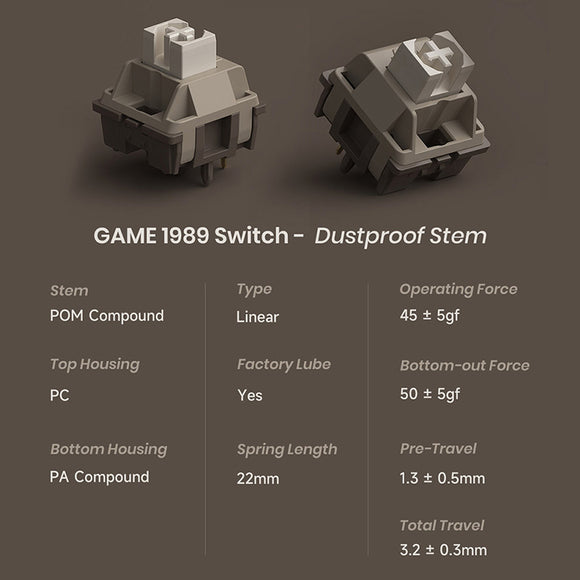80Retros GAME 1989 Linear Switch vorgeschmiert