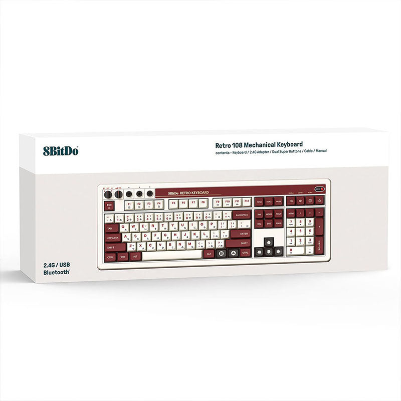 8BitDo Retro 108 Tri-mode Mechanical Keyboard - WhatGeek