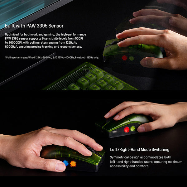 8BitDo Retro R8 Tri-mode Gaming Mouse Xbox Edition with Programmable Buttons