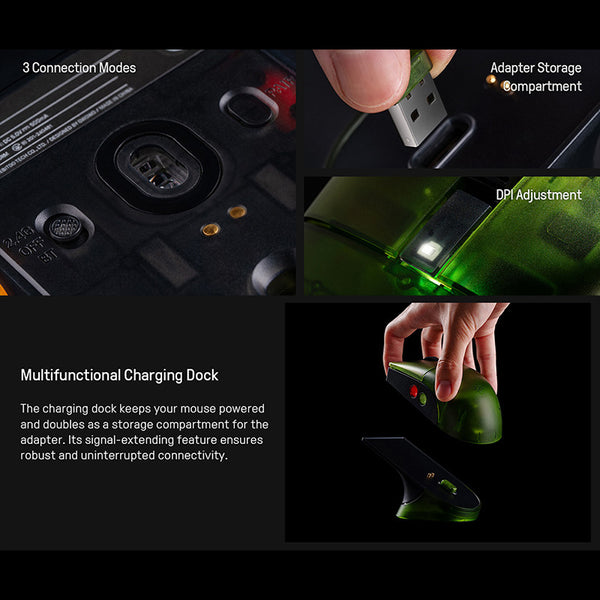 8BitDo Retro R8 Tri-mode Gaming Mouse Xbox Edition with Programmable Buttons