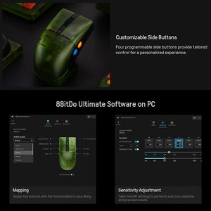 8BitDo Retro R8 Tri-mode Gaming Mouse Xbox Edition with Programmable Buttons