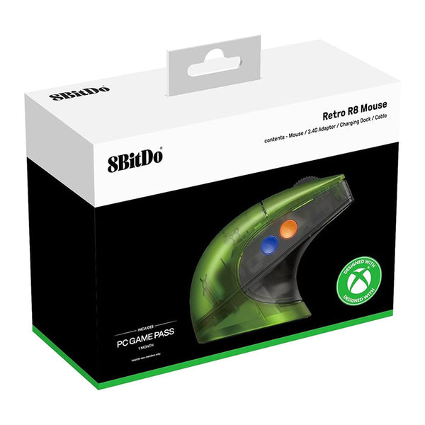 8BitDo Retro R8 Tri-mode Gaming Mouse Xbox Edition with Programmable Buttons