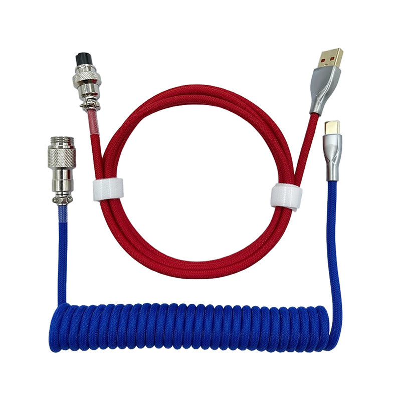 ACGAM Farblich passendes maßgeschneidertes Spiral-Fliegerkabel USB-C Blau