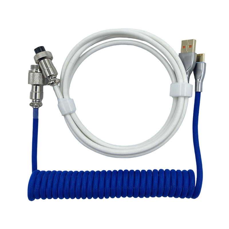 ACGAM Color Matching Custom Coiled Aviator Cable USB-C Blue