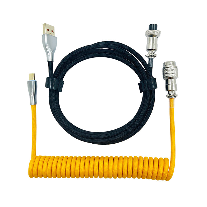 ACGAM Color Matching Custom Coiled Aviator Cable USB-C Yellow