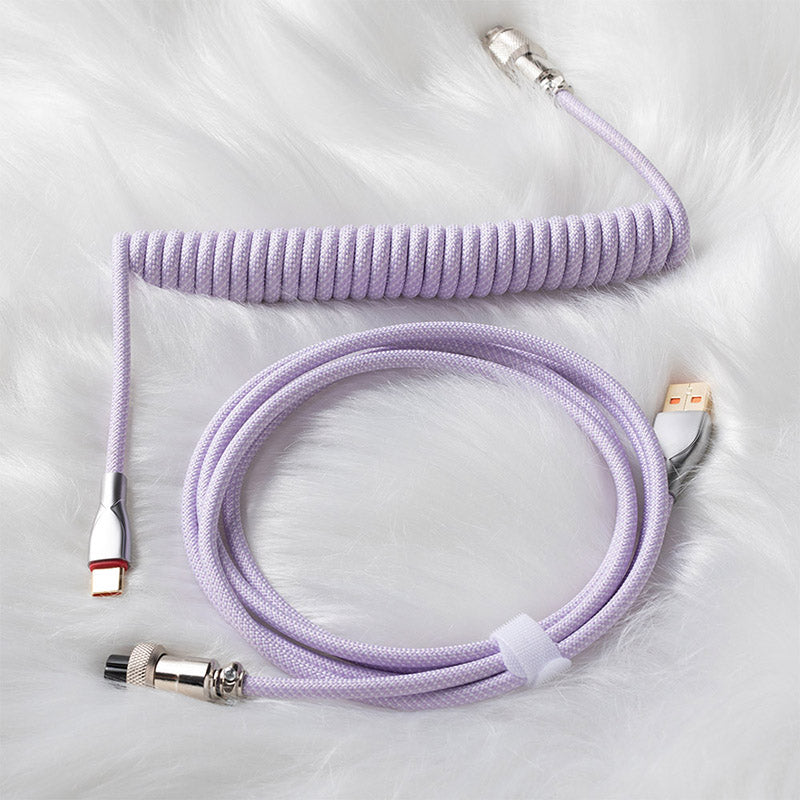 ACGAM Custom Coiled Aviator Cable USB-C Light Purple - Thumbnail 5