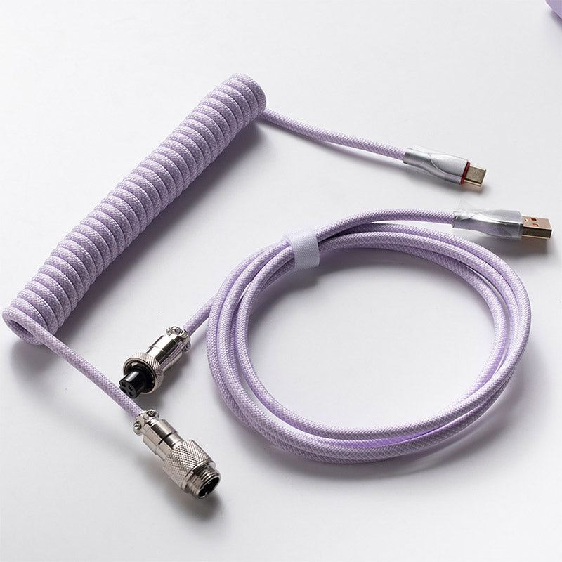ACGAM Custom Coiled Aviator Cable USB-C Light Purple - Thumbnail 5
