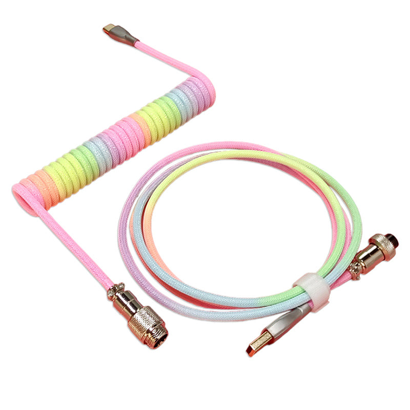 ACGAM Custom Coiled Aviator Cable USB-C Rainbow