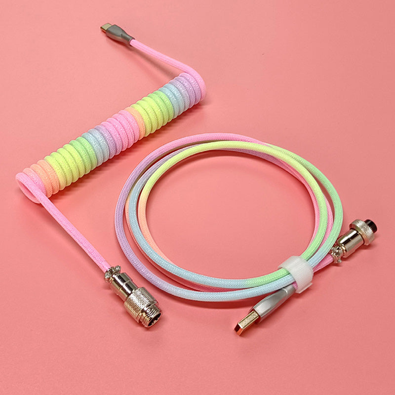 ACGAM Custom Coiled Aviator Cable USB-C Rainbow
