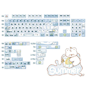 ACGAM Ice Bear Keycap Set Cherry Profile 137 Keys