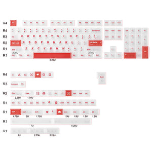 ACGAM PC Frosted Transparent Keycap Set Cherry Profile 154 Keys