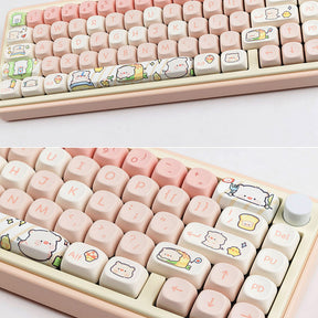 ACGAM Pink Piggy PBT-Tastenkappen-Set, MOA-Profil, 140 Tasten