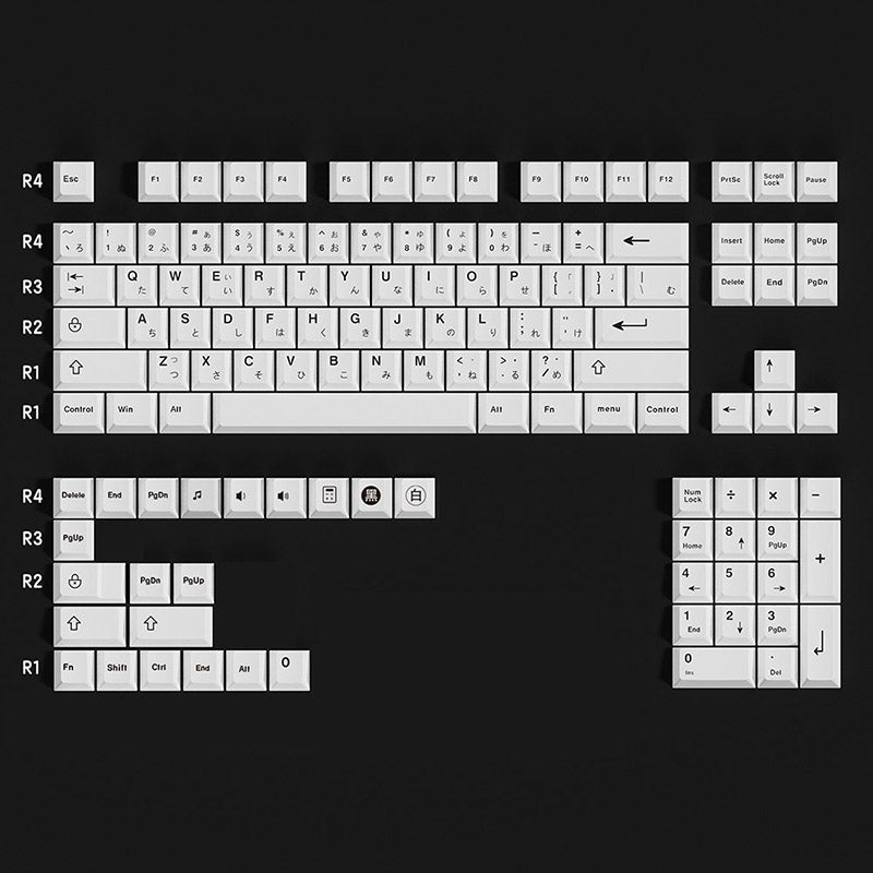 ACGAM Simple White Keycap Set Cherry Profile 125 keys