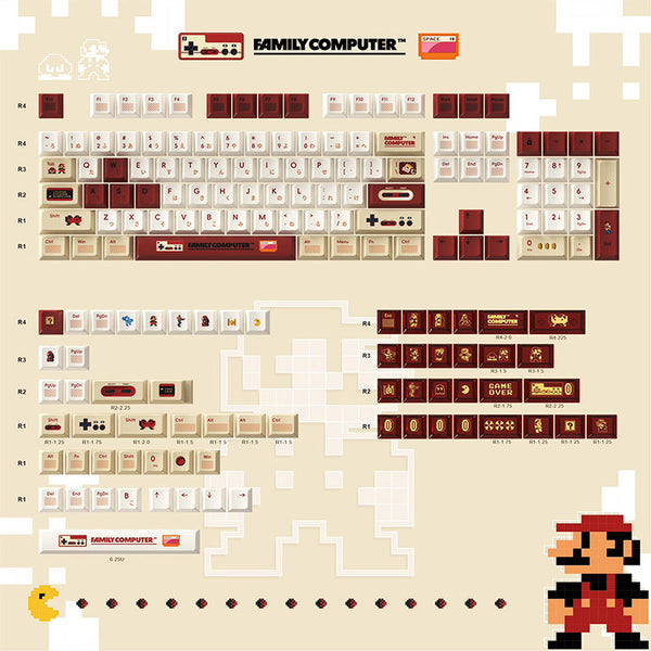 ACGAM x Maorbeng Famicom Keycap Set Cherry Profile 167 Keys