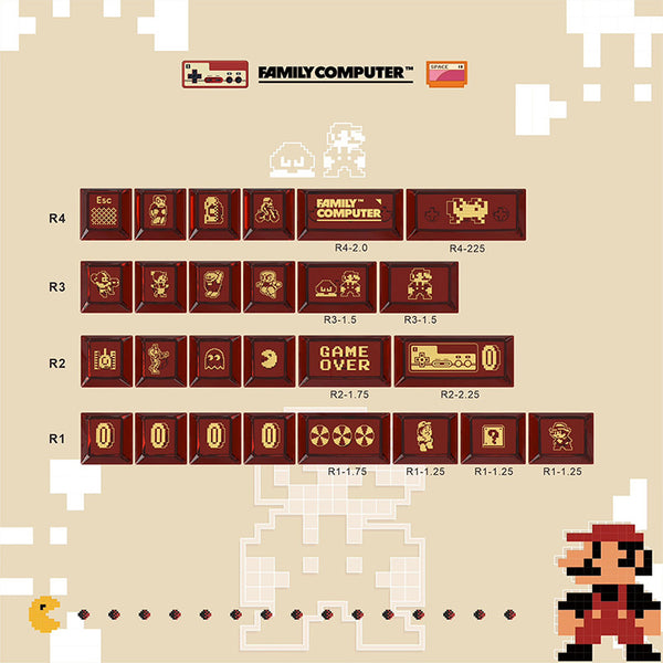ACGAM x Maorbeng Famicom Keycap Set Cherry Profile 167 Keys