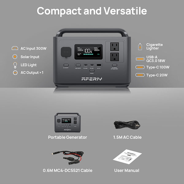 AFERIY P040 Portable Power Station Compact 256Wh Backup Power