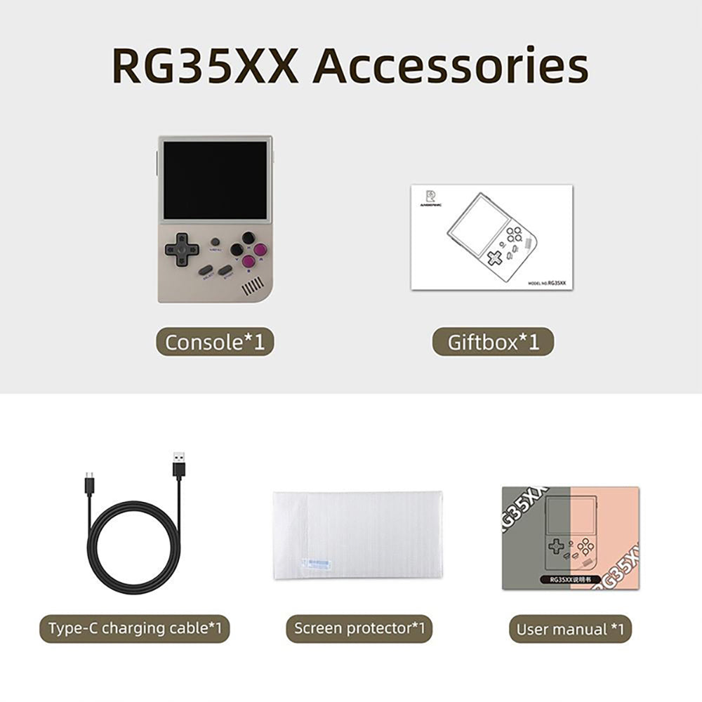 ANBERNIC RG35XX Plus Game Console 128GB - Transparent Black