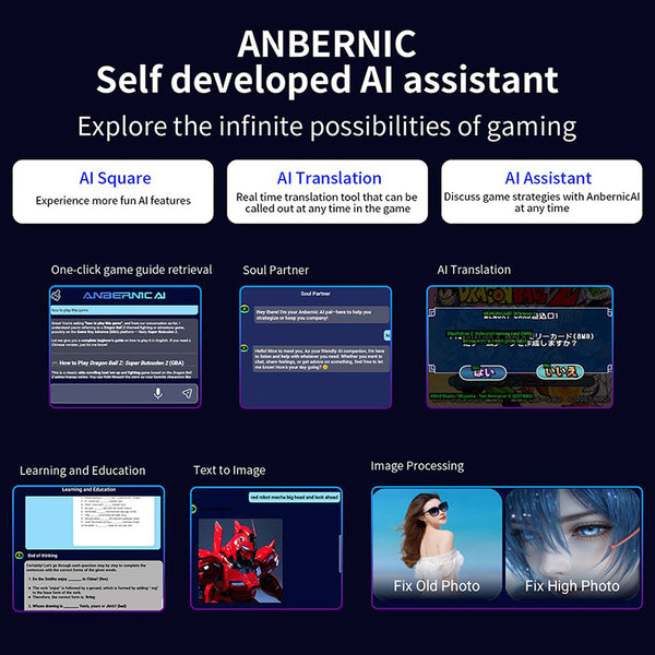ANBERNIC RG476H AI Retro Handheld Game Console 4.7" 4:3 Screen Android