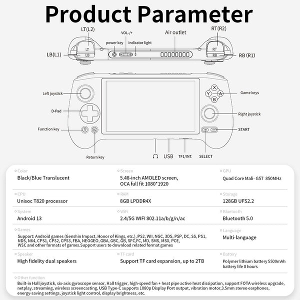 ANBERNIC RG556 Game Console Android System 256G Up to 8000+ Games