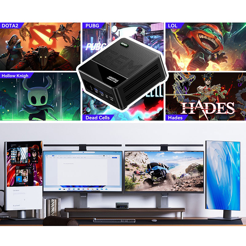 AOOSTAR GEM12 PRO Max Mini-pc – AMD R7 8845HS (8C/16T, 5,1 GHz), 32GB DDR5, 2TB SSD, OCULINK, USB4, HDMI2.1, 2x 2,5G LAN, WiFi6